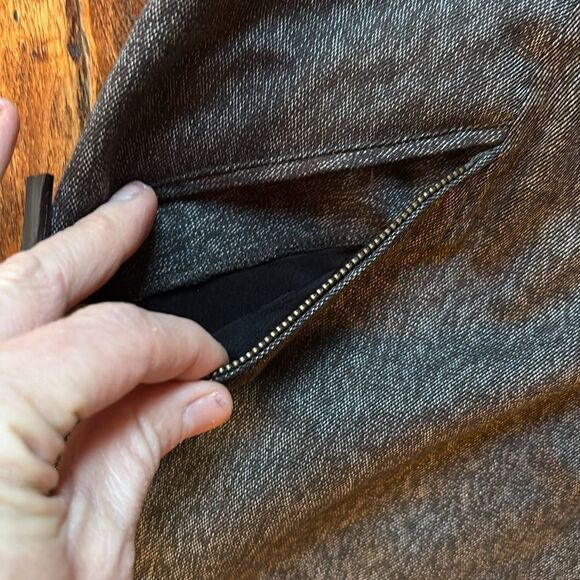 Cold Water Creek Brown Tweed like lined skirt - Picture 4 of 13